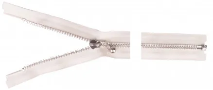 YKK Delbar Lynlås Aluminium 45cm 4mm Natur